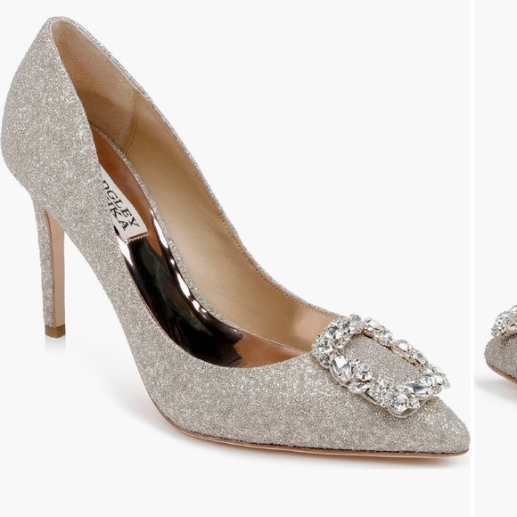 Badgley Mischka Shoes - Badgley Mischka Cher Crystal Gold Heels Sz 9